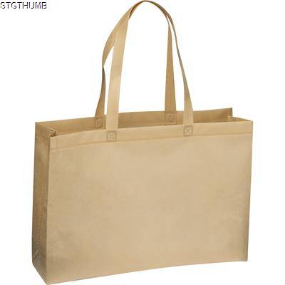 Picture of NON WOVEN BAG with Bottom Gusset in Beige.