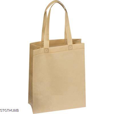 Picture of NON WOVEN BAG with Bottom Gusset in Beige.