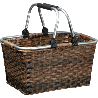 Picture of RATTAN SHOPPING BASKET in Brown.