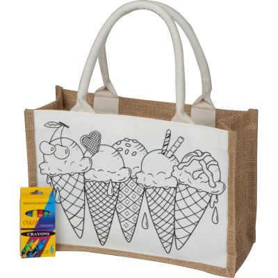Picture of JUTE COTTON BAG FOR COLOURING in In Beige