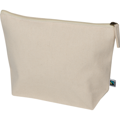 Picture of FAIRTRADE COTTON TOILETRY BAG in Beige.