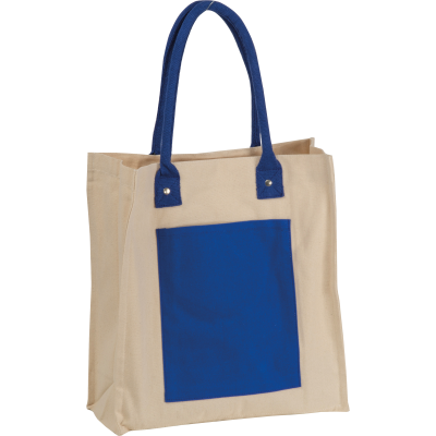 Picture of CANVAS SHOPPER with Long Handles in Blue 
