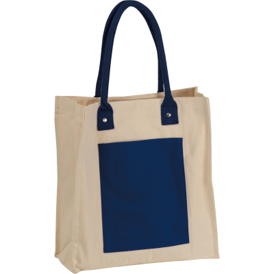 Picture of CANVAS SHOPPER with Long Handles in Darkblue 