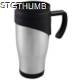 Picture of DOUBLE WALLED SILVER STAINLESS STEEL METAL TRAVEL MUG