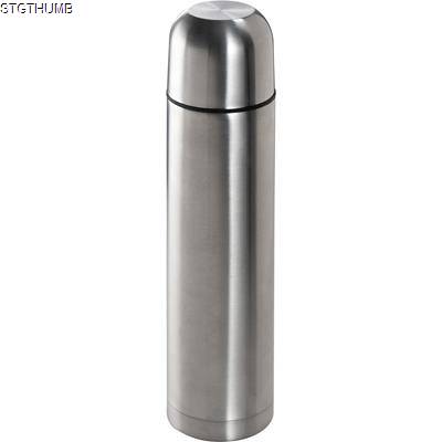 Picture of SILVER STAINLESS STEEL METAL THERMAL INSULATED FLASK with Cup.