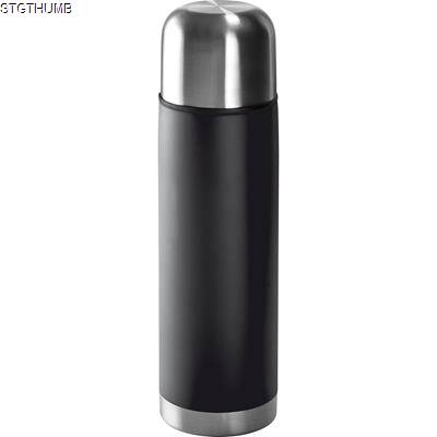 Picture of STAINLESS STEEL METAL THERMAL INSULATED FLASK in Black.