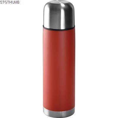 Picture of STAINLESS STEEL METAL THERMAL INSULATED FLASK in Red.