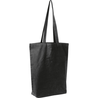 Picture of FAIRTRADE COTTON BAG with Bottom Folding Piotr in Black