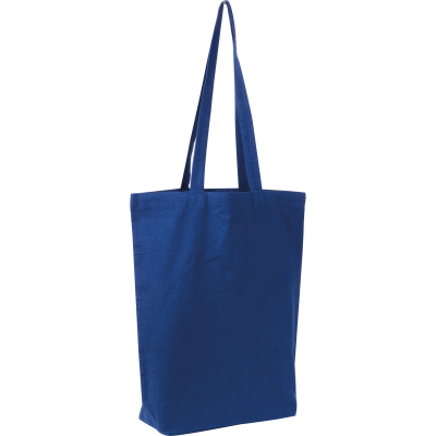Picture of FAIRTRADE COTTON BAG with Bottom Folding Piotr in Darkblue