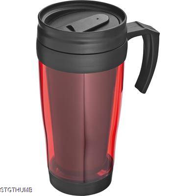 Picture of THERMAL INSULATED PLASTIC TRAVEL MUG in Red