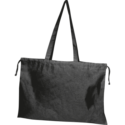 Picture of ORGANIC COTTON BAG (GOTS) with Fastener in Black.