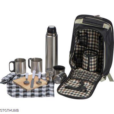 Picture of PICNIC BACKPACK RUCKSACK SET in Black.