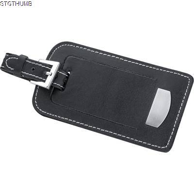 Picture of DELUXE LEATHER LUGGAGE TAG in Black