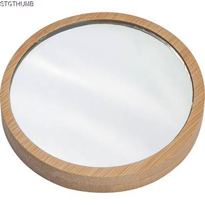 Picture of BAMBOO MAKEUP MIRROR in Beige.
