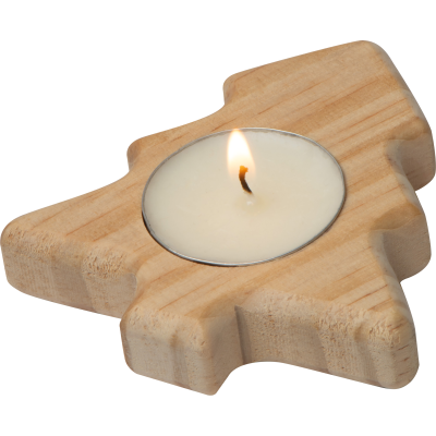 Picture of WOOD TEA LIGHT HOLDER in Beige 