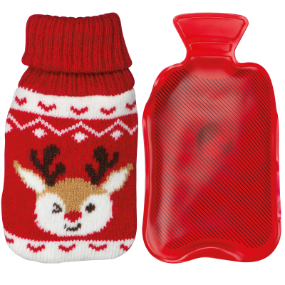 Picture of HAND WARMER with Christmas Knitted Cover in Red 