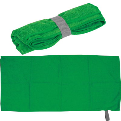 Picture of MICROFIBRE TOWEL with Elastic Elastic Rubber Band in Green 