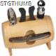 Picture of WINE SET in Wood Barrel in Brown