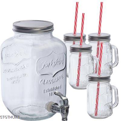 Picture of GLASS DISPENSER with 4 Jugs in Clear Transparent