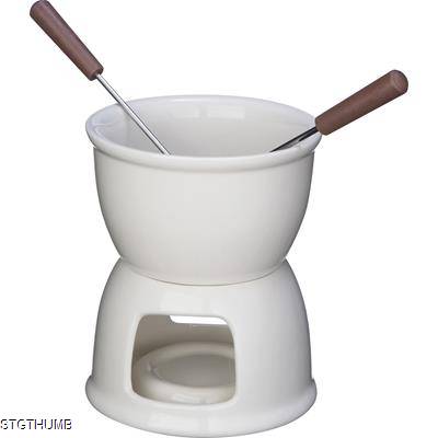 Picture of CHOCOLATE FONDUE SET in White.