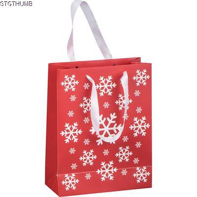 Picture of SMALL CHRISTMAS PAPER BAG in Red.