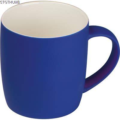 Picture of RUBBER CERAMIC POTTERY MUG in Blue.