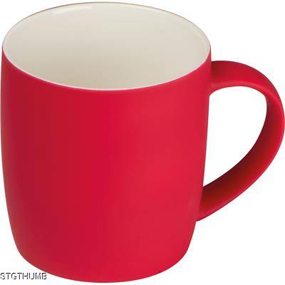 Picture of RUBBER CERAMIC POTTERY MUG in Red.