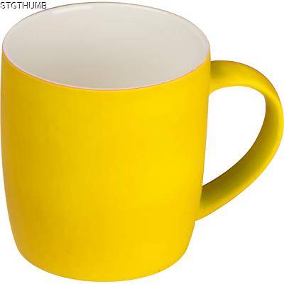 Picture of RUBBER CERAMIC POTTERY MUG in Yellow.