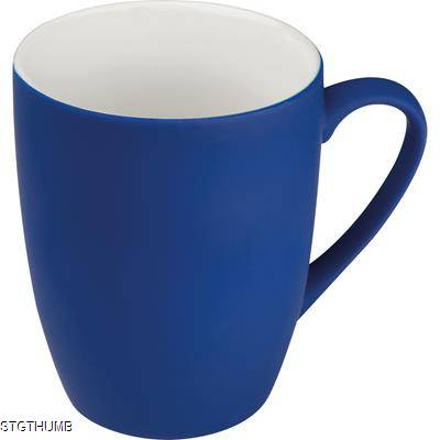 Picture of RUBBER CERAMIC POTTERY MUG in Blue.