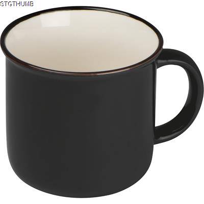 Picture of CERAMIC POTTERY CUP, 350ML in Black.