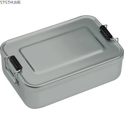 Picture of ALUMINIUM LUNCH BOX with Closure in Anthracite Grey.