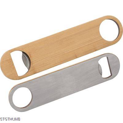 Picture of BAMBOO-METAL BOTTLE OPENER in Beige