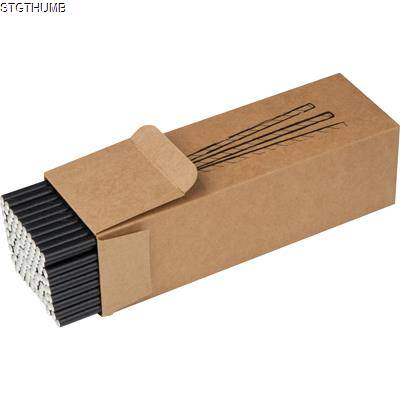Picture of SET OF 100 DRINK STRAWS MADE OF PAPER in Black