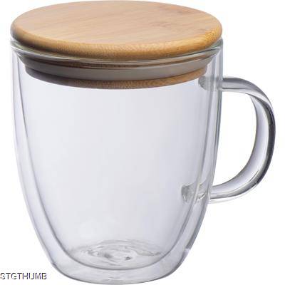Picture of DOUBLE-WALLED GLASS with Handle & 350 Ml Filling Capacity in Clear Transparent.