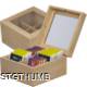 Picture of WOOD TEA BOX with Glass Lid in Beige