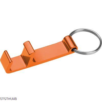 Picture of METAL KEYRING with Bottle & Can Opener in Orange.