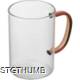 Picture of GLASS MUG with Colour Handle in Red