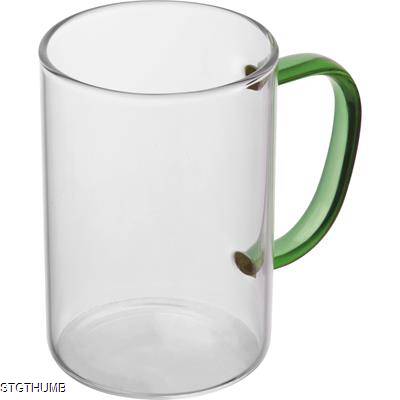 Picture of GLASS MUG with Colour Handle in Green