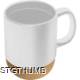 Picture of CERAMIC POTTERY MUG with Cork Ground in White