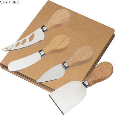 Picture of 4-PIECES CHEESE SET in Beige.