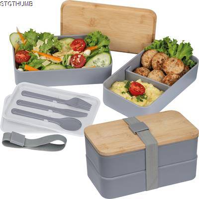 Picture of LUNCH BOX with Two Compartments in Silvergrey