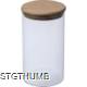 Picture of BOROSILICATE GLASS JAR with Pine Wood Lid, 1000 Ml in Clear Transparent
