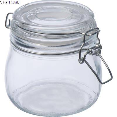 Picture of LOCKABLE STORAGE JAR, 400 ML in Clear Transparent.