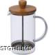 Picture of GLASS COFFEE OR TEA MAKER with Bamboo Lid in Clear Transparent