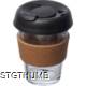 Picture of GLASS MUG with Leak Proof Lid & Cork Gripzone in Clear Transparent
