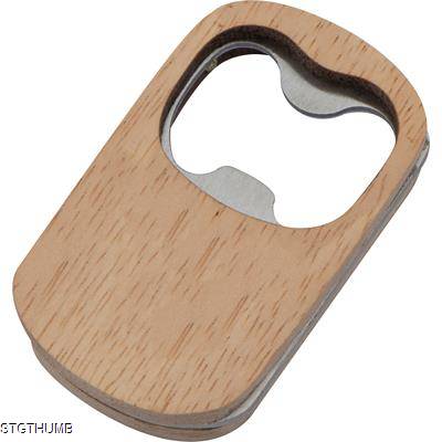 Picture of BOTTLE OPENER BAMBOO in Beige.