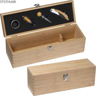 Picture of WOOD WINE BOX in Beige