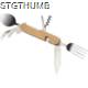 Picture of BAMBOO CAMPING CUTLERY in Beige