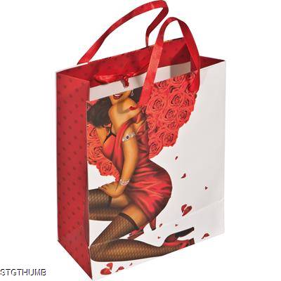 Picture of GIFT BAG with Man-woman Print with Build in Crystal.