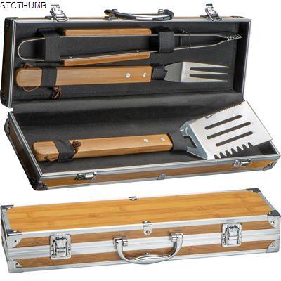 Picture of 3-PIECE BBQ CUTLERY in Beige.